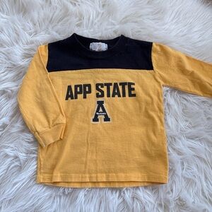 App State Kids Long Sleeve Tee - Black and Yellow